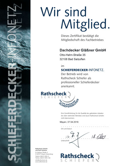 Zertifikat Schieferdecker Infonetz
